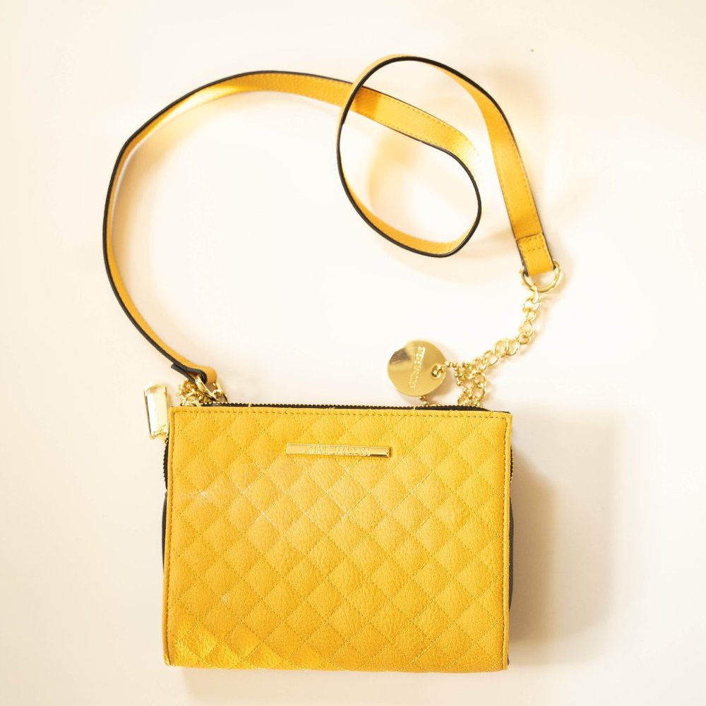 Yellow Steve Madden crossbody purse